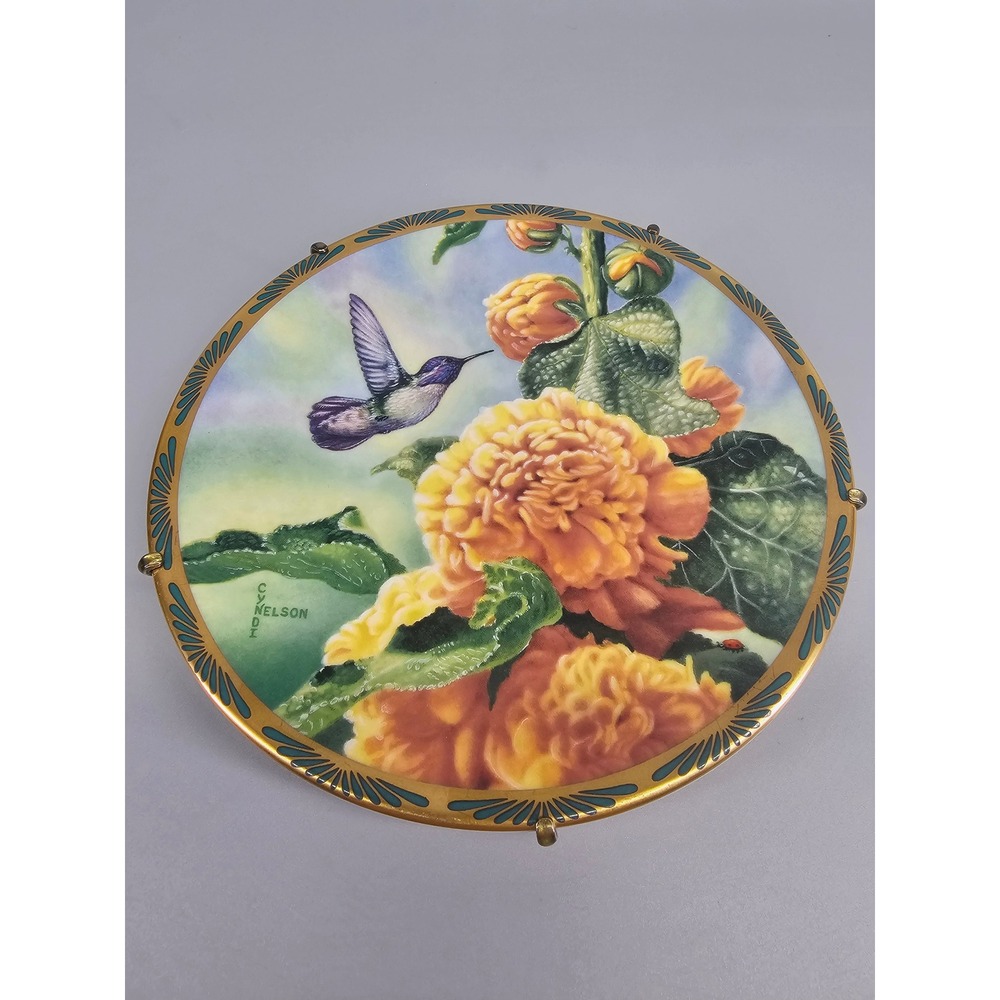 Pickard‎ Collector Plate 6.5 Excellent Costa's Hummingbird Hollyhocks 1991 726A